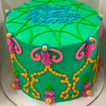 Corina Custom Cake with Green and frosting