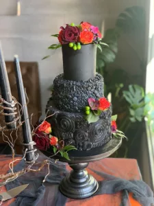 Corina Bakery - custom wedding cake -Gothic