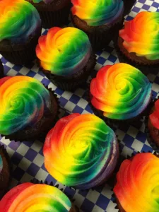 Corina Bakery - custom rainbow cup cake