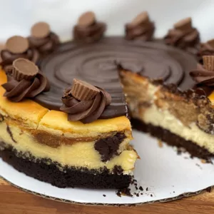 The Peanut Butter & Chocolate Cheesecake from Corina Bakery In Tacoma